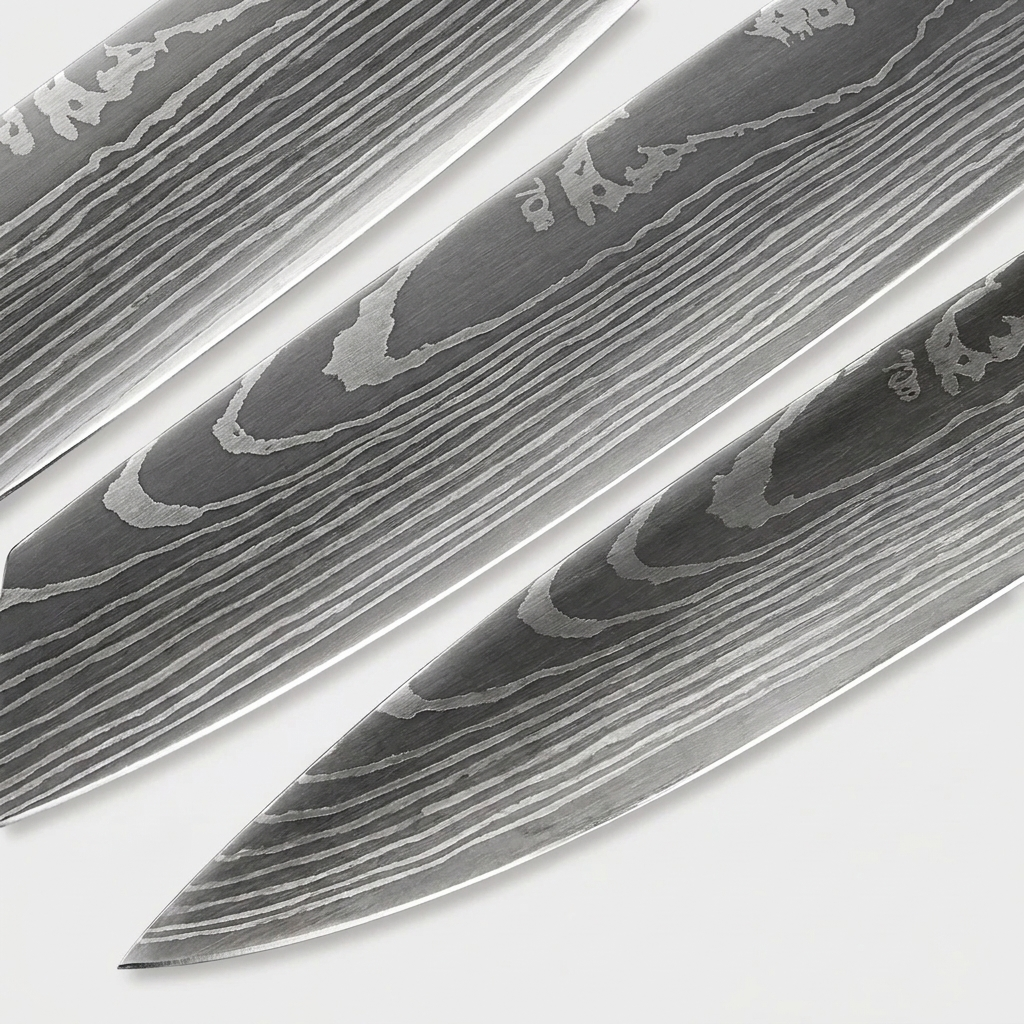 OMEGA Ripple Series – 9-Piece Damascus Knife Set